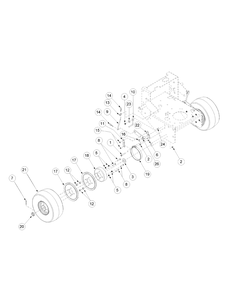 Brake Assembly Narrow Track Diagram and Parts List for G1332 55AI5GMQ750-WAM Cub Cadet Lawn Mower